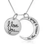 Sterling Silver ''I love you to the moon & Back'' Pendant Necklace, 18-Inch