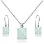 Sterling Silver Genuine or Synthetic Gemstone Octagon-Cut Solitaire Drop Dangle Earrings & Necklace Set Sterling Silver Genuine or Synthetic Gemstone Octagon-Cut Solitaire Drop Dangle Earrings & Necklace Set