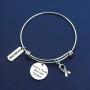 SIDIMELO Cancer Survivor Gift Cancer Fighter Gift Life is Tough But I am Tougher Cancer Awareness Inspirational Daily Reminder Awareness Ribbon Charm Cancer Survivor Bracelet