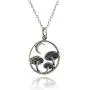 Sterling Silver Magical Mushroom Charm Necklace with Bronze Crescent Moon, 18'' Cable Chain Sterling Silver Magical Mushroom Charm Necklace with Bronze Crescent Moon, 18'' Cable Chain