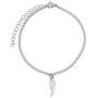 Its All About...You! 7.5” - 9.5” Stainless Steel Ankle Bracelet with Alloy Mini Angel Wing 52C