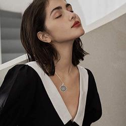 POPLYKE Cremation Necklace Jewelry for Ashes for Women Sterling Silver Flower of Life Urn Ashes Necklace