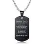 VNOX Personalized Jewelry for Dad to My Dad Stainless Steel Dog Tag Pendant Necklace for Dad from Daughter, Son, Wife