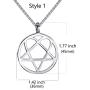 Elfasio Mens Womens Stainless Steel Pendant Necklace Heartagram Star Heart Him Chain Vintage jewelry