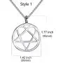 Elfasio Mens Womens Stainless Steel Pendant Necklace Heartagram Star Heart Him Chain Vintage jewelry Elfasio Mens Womens Stainless Steel Pendant Necklace Heartagram Star Heart Him Chain Vintage jewelry