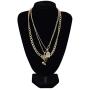 Reetan Gothic Layered Nefertiti Necklaces Gold African Map Pendant Necklace Chain Rave Party Necklaces Jewelry Accessories for Women and Girls