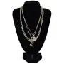 Reetan Gothic Layered Nefertiti Necklaces Gold African Map Pendant Necklace Chain Rave Party Necklaces Jewelry Accessories for Women and Girls
