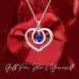 Agvana Fine Jewelry Birthstone Necklaces for Women Sterling Silver Genuine or Created Gemstone Forever Love Infinity Heart Pendant Necklace Mothers Day Gifts for Mom Anniversary Birthday Gifts for Her