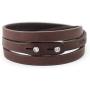 Genuine Italian Leather Wrap Bracelet with Swarovski Crystal Closure | Multiple Colors Available Women or Men | Handcrafted in Italy (Te Plus)