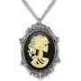 Gothic Lolita Skull Cameo in Pewter Frame Pendant Necklace Gothic Lolita Skull Cameo in Pewter Frame Pendant Necklace