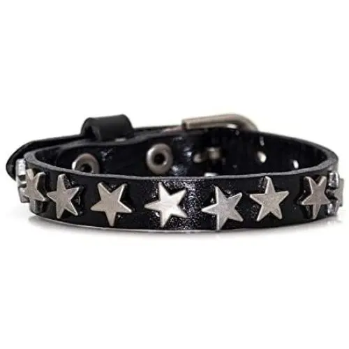 Mgutillart Punk Vintage Alloy Belt Buckle Bracelet Star Leather Cuff Bracelet Mgutillart Punk Vintage Alloy Belt Buckle Bracelet Star Leather Cuff Bracelet