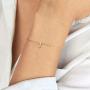 Yoosteel Tiny Initial Bracelets for Women Girls, 14K Gold Filled Handmade Letter Bead Bracelet Personalized Layered Initial Bracelets for Women Girls Jewelry Gifts