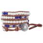 Mandala Crafts Boho Freshwater Cultured Pearl Bead Stackable Leather Wrap Bracelet Jewelry for Women