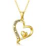 FENCCI Solid 14K Gold Heart Necklace Engraved I Love You Forever, 16+1+1