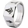Cloud Dancer Classic 12mm Width Silver Masonic and Masonic Working Tools Men Master Masonic Signet Ring Mason Ring Jewelry