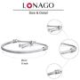 LONAGO Jewelry Moments Slider Snake Chain Charm Bracelet 925 Sterling Silver Sliding Clasp Adjustable Link Fit Pandora Charm Bead Birthday Gift for Women Mom