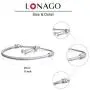 LONAGO Jewelry Moments Slider Snake Chain Charm Bracelet 925 Sterling Silver Sliding Clasp Adjustable Link Fit Pandora Charm Bead Birthday Gift for Women Mom