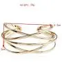 Multi-Layer Cross Wire Bangle Minimalist Simple Coil Punk Style Cuff Open Adjustable Wide Bracelet for Women Teen Girls Fashion Jewelry Armlet Armband Bangle