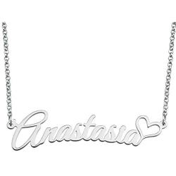 Jesse Ortega Sterling Silver Personalized Name Necklace Semi-Customized Heart Love Necklace