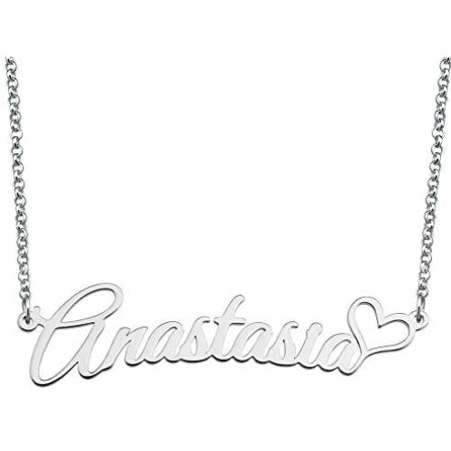 Jesse Ortega Sterling Silver Personalized Name Necklace Semi-Customized Heart Love Necklace