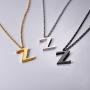 PROSTEEL Stainless Steel/Sterling Silver Initial Name Necklace, A to Z Initial Letter Personalized Necklaces for Men Women, Gold/Silver/Black Tone, 16''/20'' Adjustable, Come Gift Box