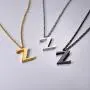PROSTEEL Stainless Steel/Sterling Silver Initial Name Necklace, A to Z Initial Letter Personalized Necklaces for Men Women, Gold/Silver/Black Tone, 16''/20'' Adjustable, Come Gift Box