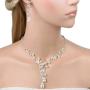 EVER FAITH Silver-Tone CZ Austrian Crystal Cream Simulated Pearl Elegant Flower Jewelry Set