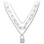 BVROSKI Lock Key Pendants Chains Necklace Set for Eboy Egirl Men Male Emo Goth Women Teen Girls Boys, Stainless Steel Jewelry Pack for Pants Punk Play