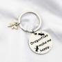 FUSTMW Dragonfly Gifts Keychain Dragonfly Themed Gifts Dragonfly Charm Jewelry Nature Lover Gifts Dragonflies Make Me Happy