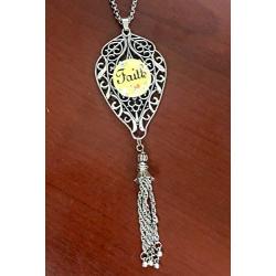 My Prime Gifts Snap Jewelry Scroll Tear Drop Tassel Necklace 20''+2'' Extender Holds 18-20 mm Ginger Style Charms