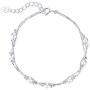 BlingGem Bracelet for Girls 925 Sterling Silver Cross Beads Bracelet Silver Balls Layer Chain Boho Beach Dainty Heart Charm Bracelet Gift for Women Summer