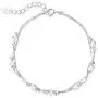 BlingGem Bracelet for Girls 925 Sterling Silver Cross Beads Bracelet Silver Balls Layer Chain Boho Beach Dainty Heart Charm Bracelet Gift for Women Summer