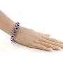Gem Stone King 27.00 Carat Oval and Round Royal Blue Simulated Sapphire CZ Tennis Bracelet 7 Inch with Security Clasp