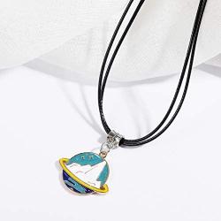 Winssi Cartoon Planet Necklace Astronomy Jewelry Outer Space Jewelry for Teen Girls and Boys
