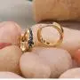 Dazzlingrock Collection Round Blue Sapphire Ladies Mens Unisex Huggie Hoop Earrings