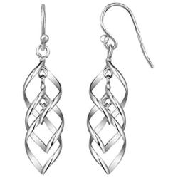 Charmsy Sterling Silver Jewelry Infinity Knot Twist French-Wire Drop Dangle Earring for Women