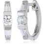 18K Yellow Gold or Rhodium Plated 925 Sterling Silver Cubic Zirconia Stud Earrings, Drop Earrings and Hoop Earrings Jewelry Set
