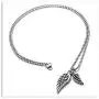 Xusamss Punk Jewelry Titanium Steel Angel Wings Pendant Necklace