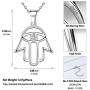 Besilver Jesus Star of David Cross Necklace 925 Sterling Silver Crystal Women Girl Hamsa Hand Evil Eye Christian Religious Necklace Amulet Jewelry Gift for Mom Dad