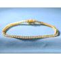 GEMSME 18K Yellow Gold Plated 2.0 Round Cubic Zirconia Classic Tennis Bracelet 7.5 Inch