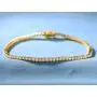 GEMSME 18K Yellow Gold Plated 2.0 Round Cubic Zirconia Classic Tennis Bracelet 7.5 Inch