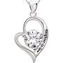 ALOV Jewelry Sterling Silver Daughter-in-Law Love Heart Cubic Zirconia Pendant Necklace
