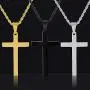 WHIPPY Cross Necklace Chain Handmade Jesus Crucifix Pendant Choker Stainless Steel Silver Gold Black Plain Twist Necklace Simple Jewelry for Men Women WHIPPY Cross Necklace Chain Handmade Jesus Crucifix Pendant Choker Stainless Steel Silver Gold Black Plain Twist Necklace Simple Jewelry for Men Women