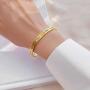 Fashion Classic Stainless Steel Roman Numeral Bangle Bracelet for Women Jewelry，Rose gold color ,Gold color，Silver color, 4.5mm Width