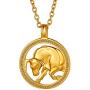 FindChic Horoscope Necklaces for Women Men Zodiac Sign Disc Pendant Coin Necklaces Stainless Steel/18K Gold Plated Two Tone Jewelry Personalized Birthday Gift