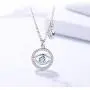 925 Sterling Silver Blue Evil Eye In Circle Teardrop CZ Pendant Necklace, ,Rolo Chan 16''+2''