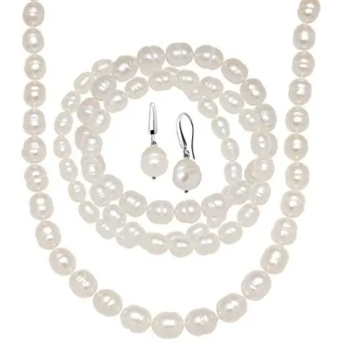 Silpada White Ringed Freshwater Cultured Pearl Earring, Bracelets & Necklace Set in Sterling Silver Silpada White Ringed Freshwater Cultured Pearl Earring, Bracelets & Necklace Set in Sterling Silver
