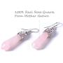 Real Natural Quartz Stone Healing Point Crystal Chakra Dangle Earrings Valentines day Mothers day Gift