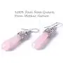 Real Natural Quartz Stone Healing Point Crystal Chakra Dangle Earrings Valentines day Mothers day Gift Real Natural Quartz Stone Healing Point Crystal Chakra Dangle Earrings Valentines day Mothers day Gift