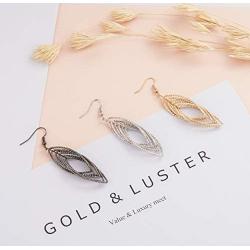 Gold and Luster Women Jewelry Drop Dangle Earrings Set Diamond Cut Silver And Gold Plated 2 Pairs